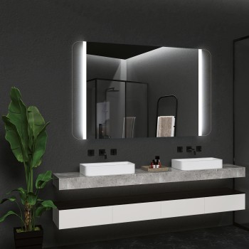 baanio - Espejo LED Cuadrado para Baño con Luz Fría [Blanca] Square Light, Plata Ecológica